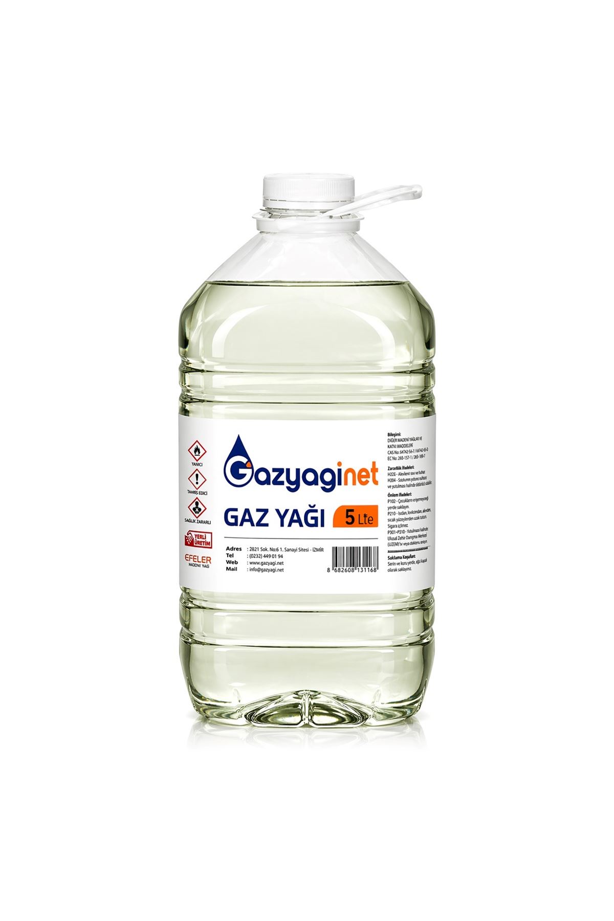 Orijinal Gazyağı 5 Lt - Motosiklet Zincir ve Motor Temizleme, Zift Sökücü, Gaz Lambası Yakıtı (Seyreltilmemiş)