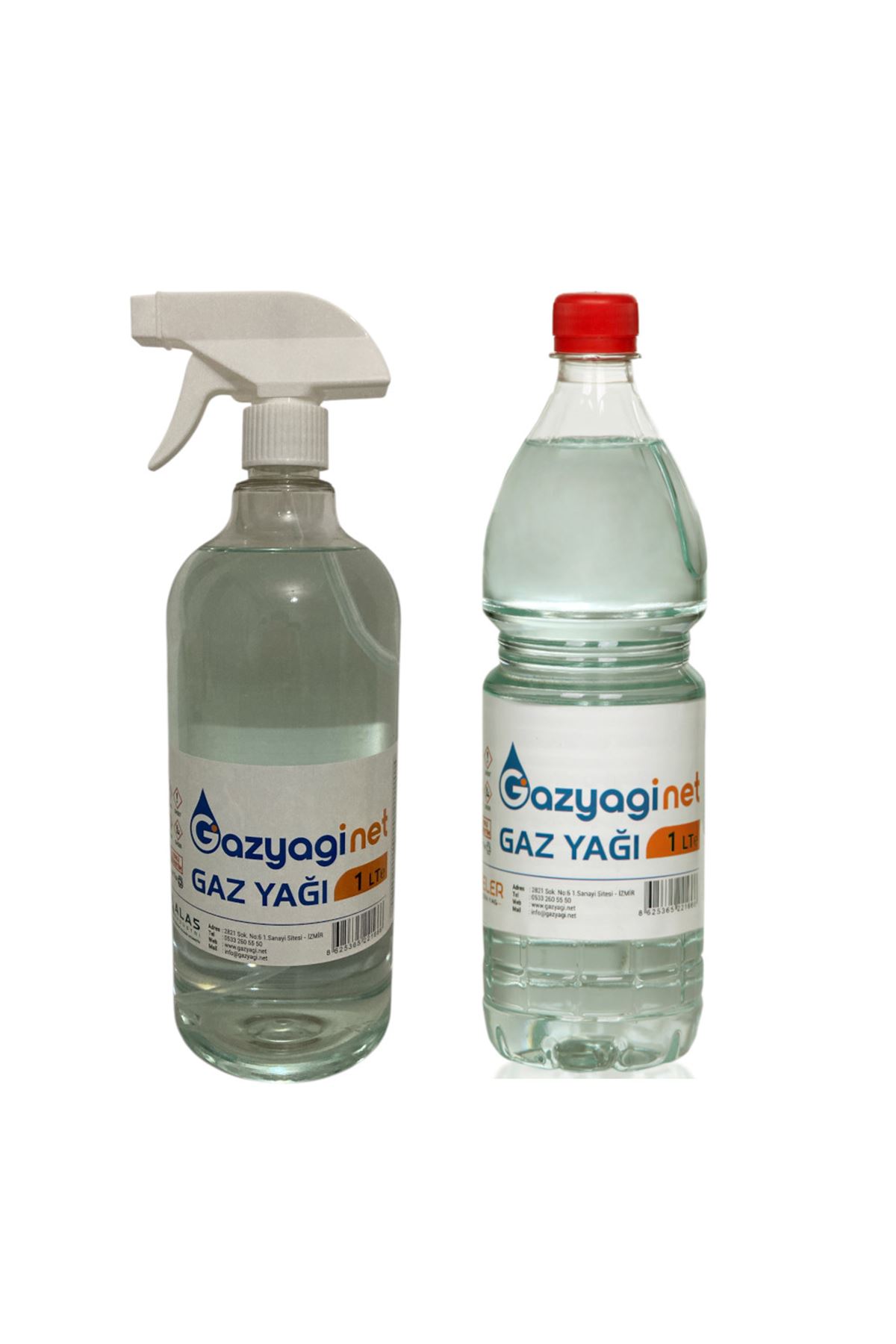Orijinal Gazyağı 1 Lt Pet ve 1 Lt Sprey Şişe - Motosiklet Zincir ve Motor Temizleme, Zift Sökücü Sprey, Gaz Lambası Yakıtı (Seyreltilmemiş)